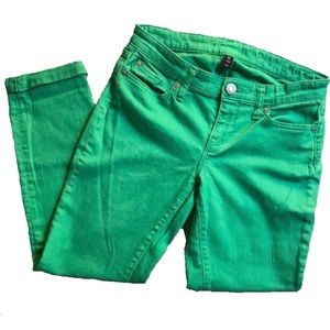 Gap Premium Denim Skinny Crop Size 25 in New Kelly Green